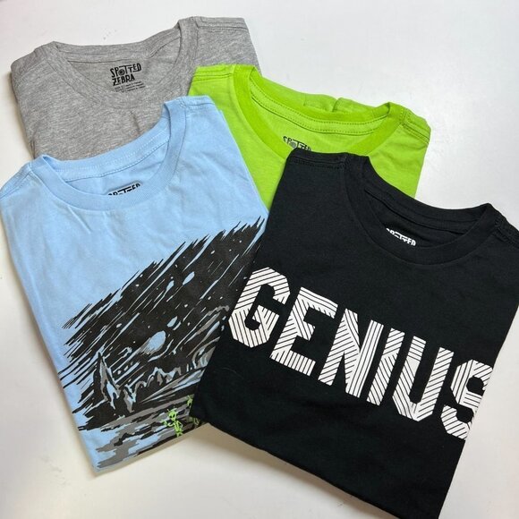 SPOTTED Zebra Boys' Long-Sleeve T-Shirts 4pc Size XS 4-5 - Picture 2 of 7